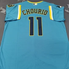 Jackson Chourio #11 Brewers City Powder Blue Cool Base Sewn Stitched Jersey.