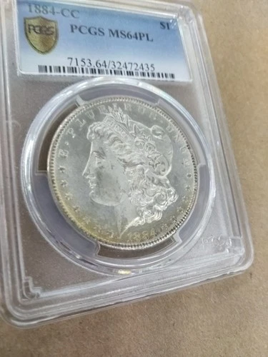 PCGS MS 64PL 1884 CC $1 Morgan Silver Dollar Amazing High Grade