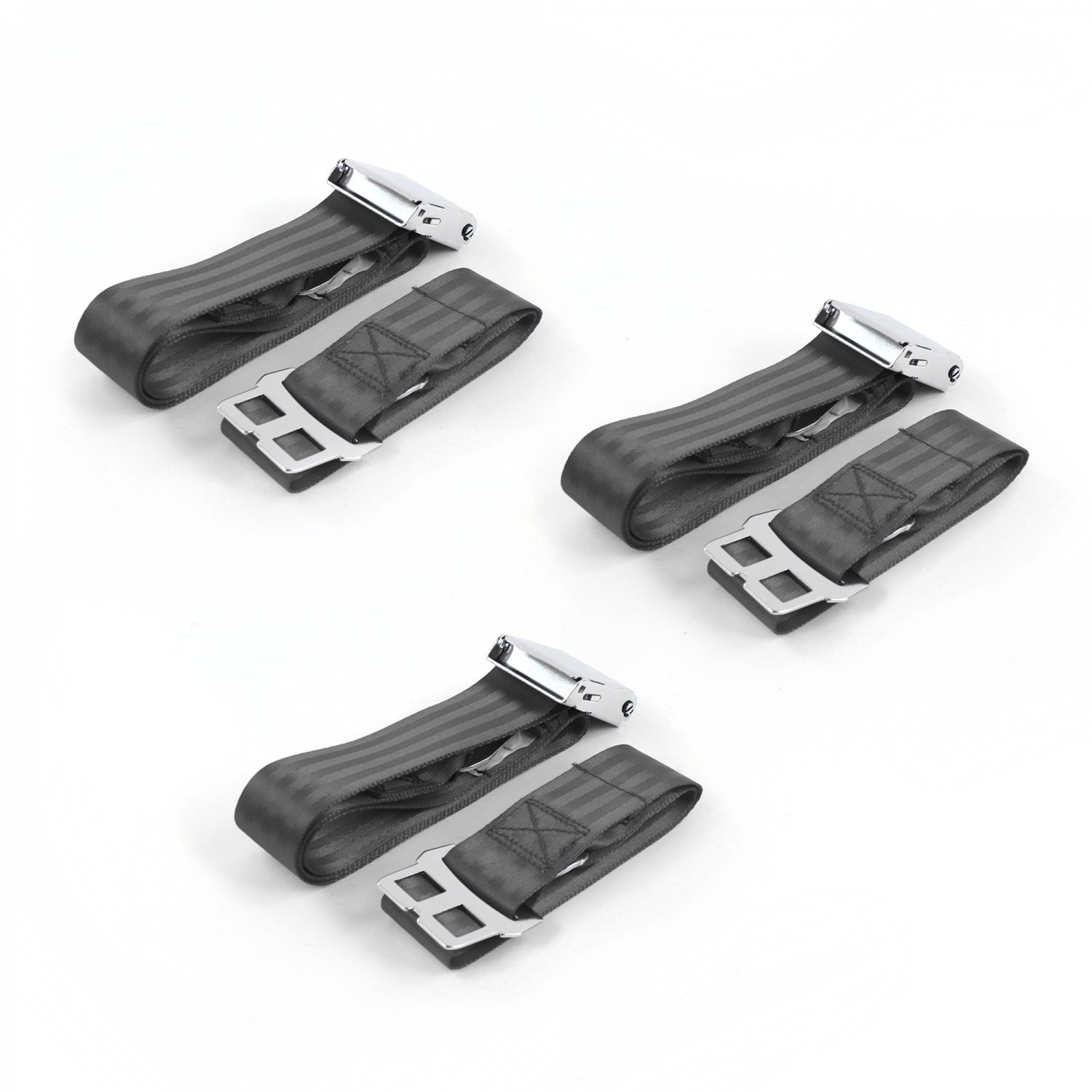 Ford GT40 1964 - 1969 Airplane 2pt Charcoal Lap Bench Seat Belt Kit - 3 Belts 