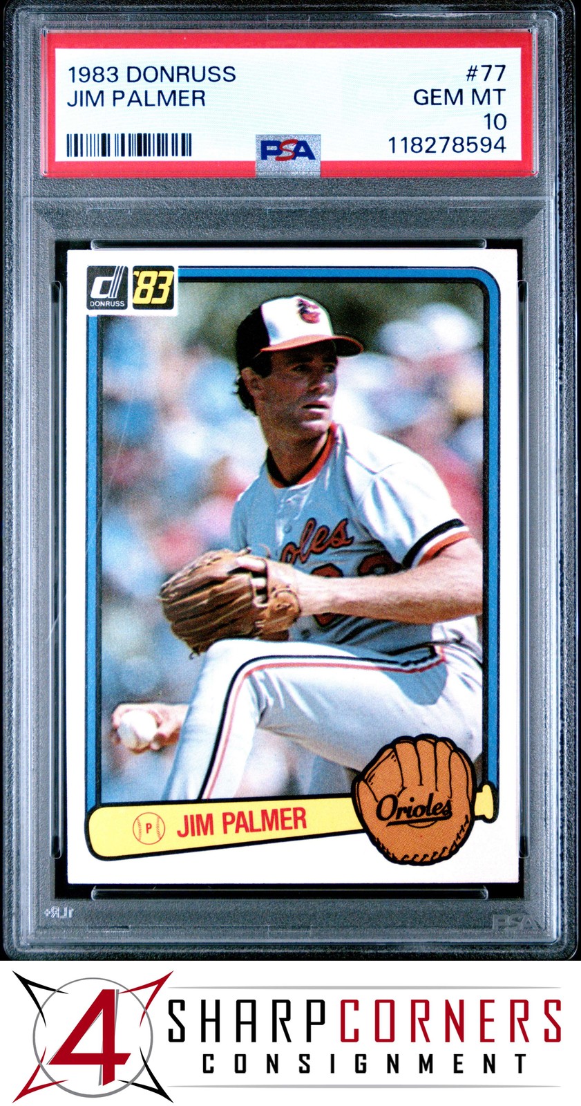 1983 DONRUSS #77 JIM PALMER ORIOLES HOF PSA 10