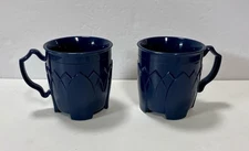Vintage Set 2 Fenwick by Carlisle Dinex 8oz Insulated Mug Cup USA Blue #5000