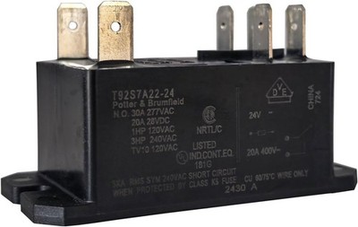 T92S7A22 24VAC 30A DPDT Power Relay, 6-Pin Size: T92S7A22-24