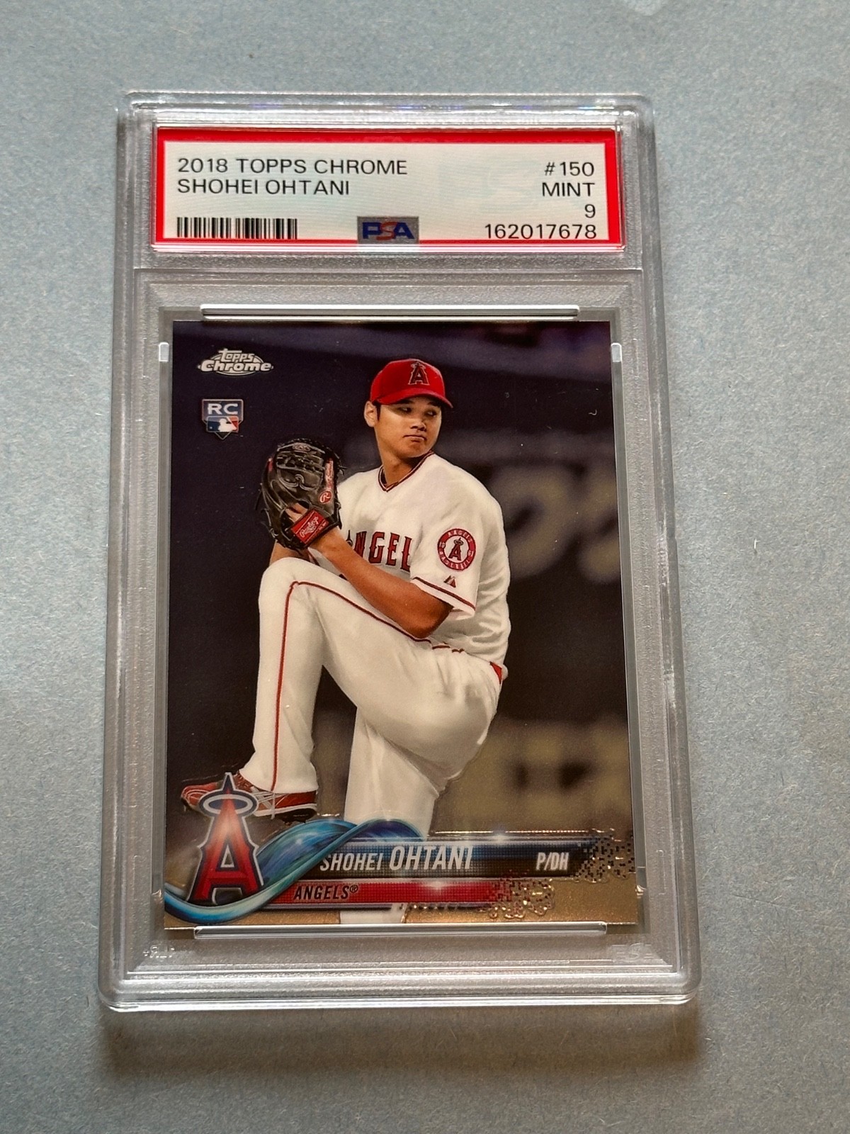 2018 Topps Chrome Shohei Ohtani RC White Jersey Pitching #150 PSA 9!!!
