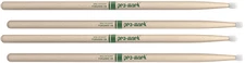 2 PACK ProMark Classic Forward 5B Raw Hickory Drumsticks, Oval Nylon Tip