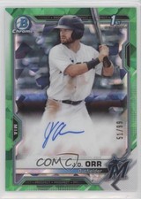 2021 Bowman Chrome Prospect HTA Green Atomic Refractor 51/99 JD Orr Auto 0c3e