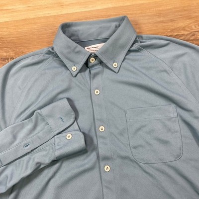 Ministry of Supply Apollo Shirt Mens M Blue Tech Performance Button Down Stretch