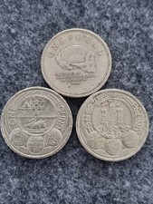 2011-EDINBURGH 2010- BELFAST 2009-SKULL £ 1 ONE POUND COINS