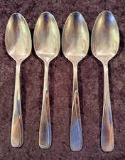 Yamazaki Florian stainless Set of  4 oval soup spoons 7.5" glossy FREE SHIPPING