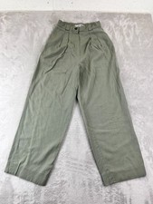 Giorgio Armani Le Collezioni Women Olive Green Wide Leg Casual Pants Size 40