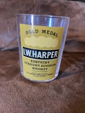 Vtg I W Harper Whiskey Glass Kentucky Gold Me...
