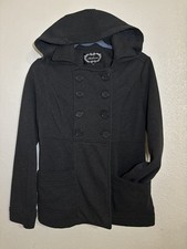 Ambiance Gray Double Breasted Pea Coat Womens Sz M Hoodie Classic Jacket