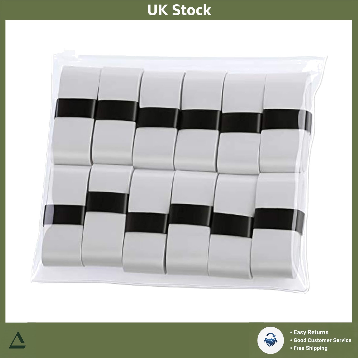 Professional Anti Slip Absorbent Tennis Badminton Racket Overgrips White 12pc