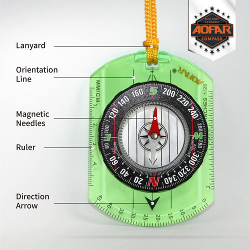 Orienteering Compass AF-362 for Hiking and Navigation, Professional Field Compas - Picture 2 of 12