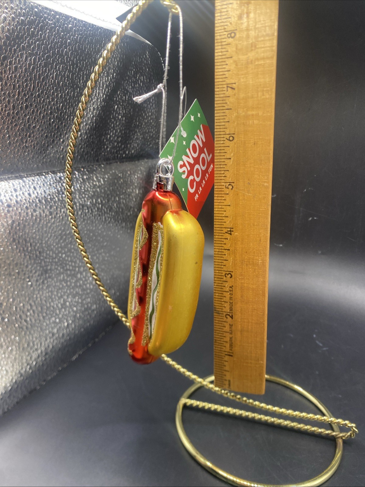 Hot Dog Christmas, Summer BBQ Ornament Shatterproof Glitter