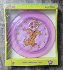 Scooby Doo 1999 Purple Wall Clock - Vintage Cartoon Burger Design - NOS Quartz