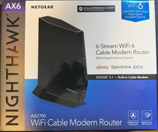 NETGEAR Nighthawk AX6 AX2700 WiFi 6 Dual-Band Cable Modem Router DOCSIS 3.1