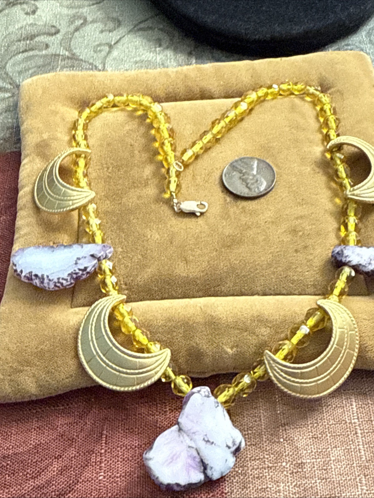 Celestial Amethyst Statement Necklace 10 Karat Go… - image 5