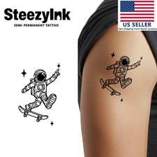 SteezyInk temporary tattoo Space Skate last upto 2 weeks 3 x 3 inch
