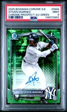 2025 BOWMAN CHROME SAPPHIRE ED CHROME PROSPECTS AUTOS STIVEN MARINEZ 87/99 PSA 9