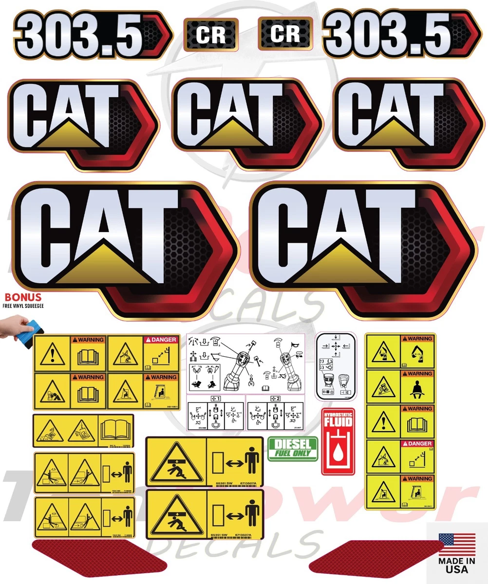 Caterpillar 308D CR Excavator Decal Sticker Kit - Reproduction