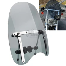 7/8'' 1'' Universal Handlebar Smoke Windshield Windscreen For Harley Honda 69-23