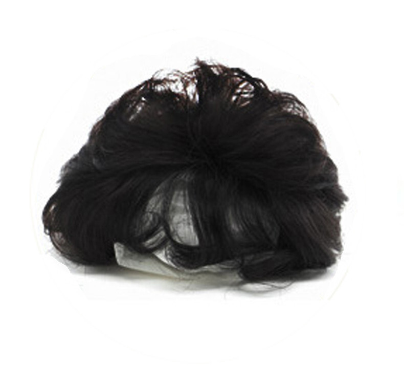 Short Wavy Hair 100% Remy Human Hair Topper Cover Grey 