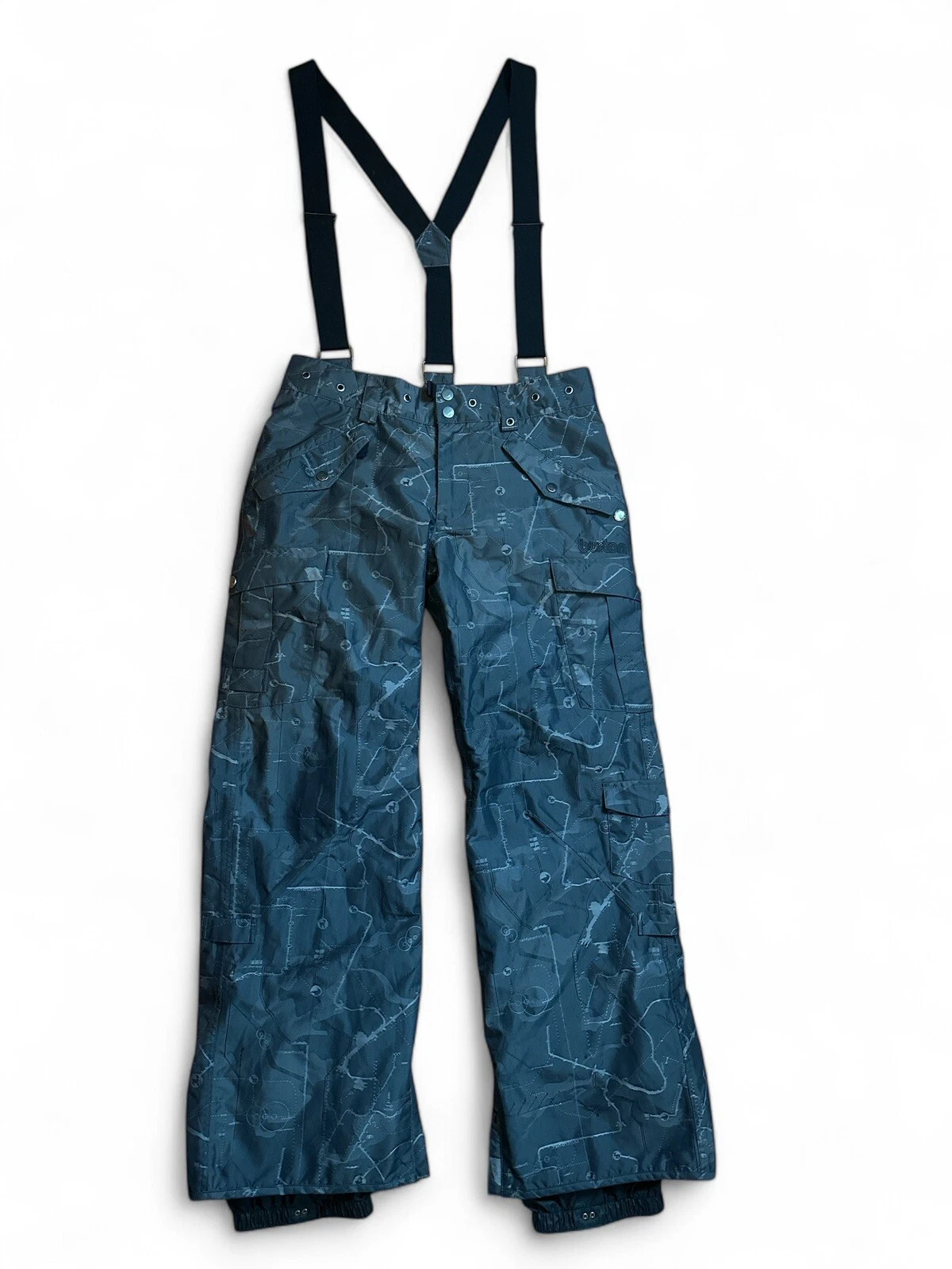 burton limited cargo elite dryride snowboard winter suspenders pants