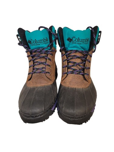 Stivali da trekking invernali Columbia viola acqua marrone pelle gomma uomo taglia 7,5 Dura - Foto 3 di 9