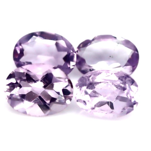 4.00 CT. Unheated 4Pcs Pink Amethyst Brazil Oval