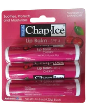 Oral Labs Chap Ice Lip Balm SPF 4 Cherry (Simular to ChapStick) 3 Pack 4.25g
