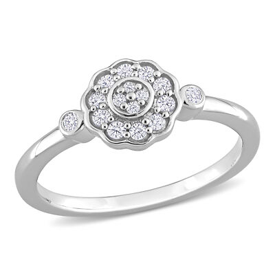 Amour Sterlingsilber 1/5 kt TDW Diamant Blume Ring
