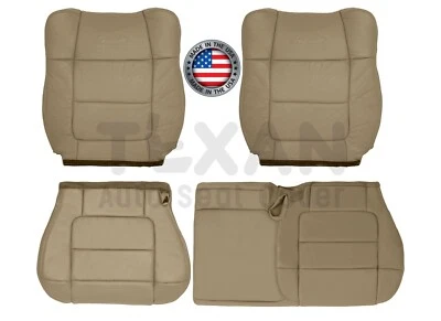 2001, 2002 Ford F-150 Lariat Crew Cab Leather Replacement Seat Cover Tan - Bild 1 von 4