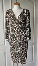 LAUREN Ralph Lauren Size 10 V Neck 3/4 Sleeve Ruched Jersey Dress