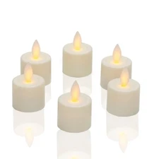 Scott Living Set of 6 Realistic Flame LED Tealights Real Wax 150 Hour Run Time