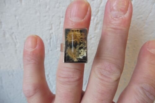 Silberring , 925 Silber mit eingegossenen Pflanzen , ausgefallener , alter Ring - Bild 6 von 7