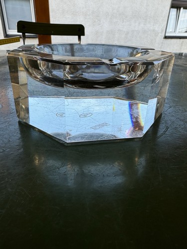 Grosser Massiver Ascher Aschenbecher Moser Signiert Czech Crystal Club Ascher - Picture 5 of 10
