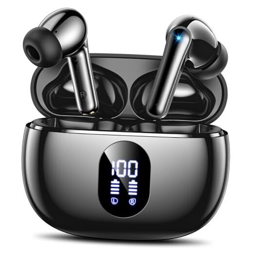 Wireless Earbuds with Big Bass Stereo Sound 48H Playtime in Black-image