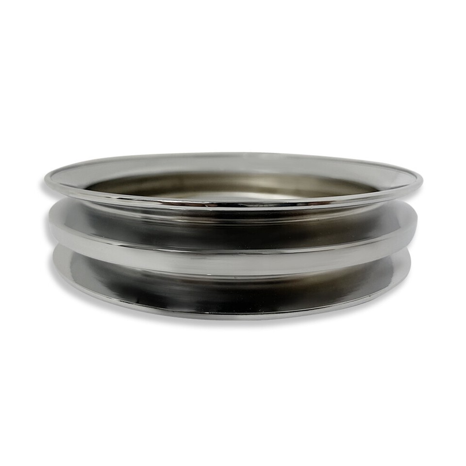 Double Groove Power Steering Pump Pulley Keyway Chrome For Chevy SBC