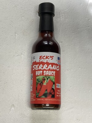 ECK S SERRANO Hot Pepper Sauce 5 oz Bottle MONONGAHELA PA Great on Salads