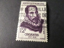FRANCE 1957, timbre 1134, CERVANTES, CELEBRITE', oblitéré, VF used stamp