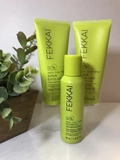3 Pc Lot FEKKAI Apple Cider Hair Detox 2x Scalp Scrub Exfoliant + Shampoo Travel