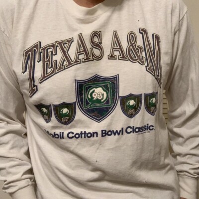 MENS VINTAGE 90S COLLEGE TEXAS A&M COTTON BOWL SHIRT SOUVENIR