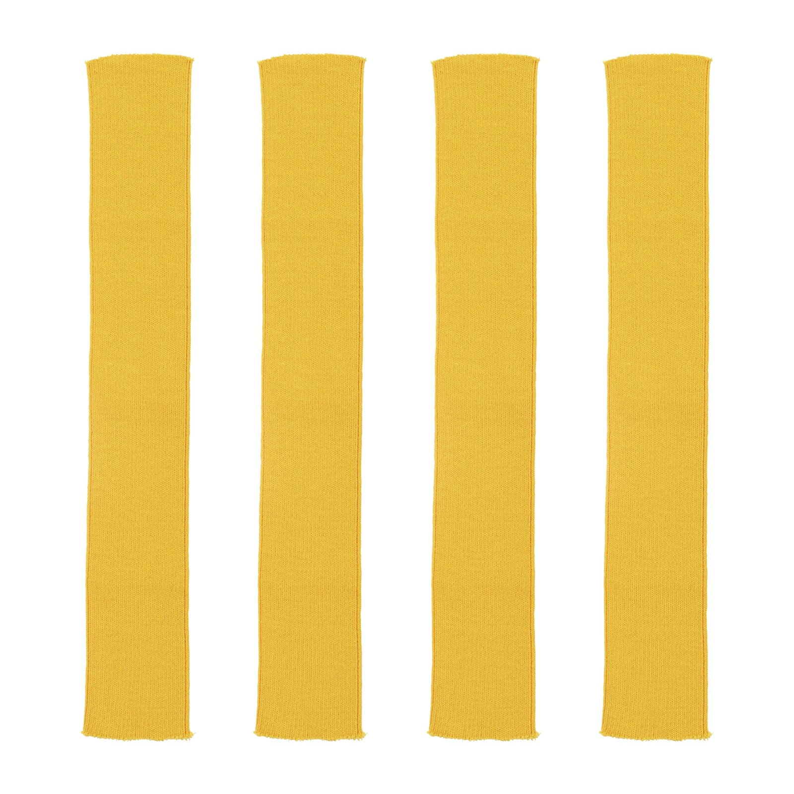 4pcs 40x6cm Elastic Cuff Ribbed Trim Cotton Fabric Knit Stretch Band Dark Yellow