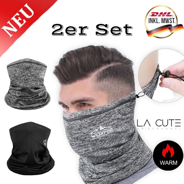 2X Multifunktionstuch Schlauchschal Halstuch Loop Schal Motorrad Outdoor Fahrrad-image