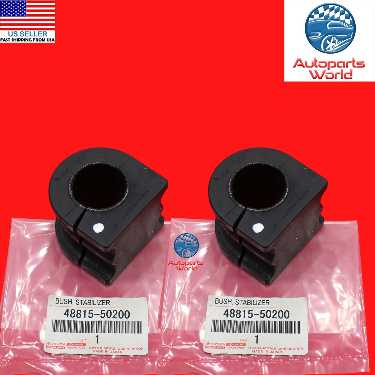 GENUINE OEM LEXUS 07-17 LS460 FRONT STABILIZER BAR BUSHING SET 2X