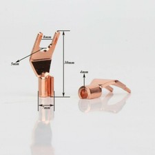8 Pcs Pure Copper Spade Plug Speaker Cable Wire Connector HiFi