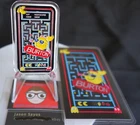 Rare 1 oz. Miss Pac Man Game Over .999 Fine Silver Color Hand Enamel Bar w. COA