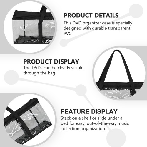 CD Holder Media Collection Bag Torebka na książki Organizator książek - Zdjęcie 10 z 12