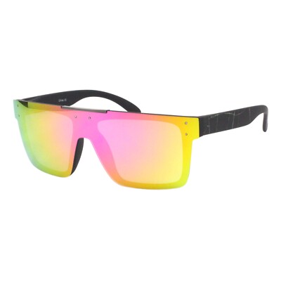 Polarized Mirrored Lens Sunglasses Unisex Square Sporty Frame UV400