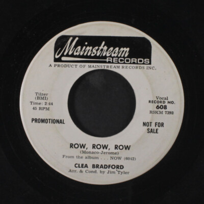 CLEA BRADFORD: don't let it rain on my parade / row, row, row MAINSTREAM 7''